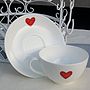 Fine Bone China Heart Cup And Saucer, thumbnail 3 of 4