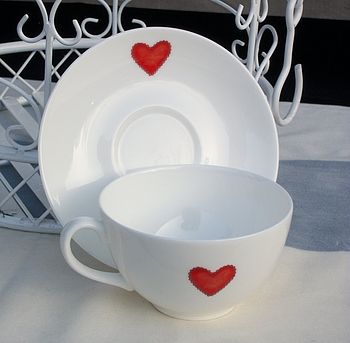 Fine Bone China Heart Cup And Saucer, 4 of 4