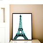Floral Damask Eiffel Tower Print, thumbnail 1 of 2