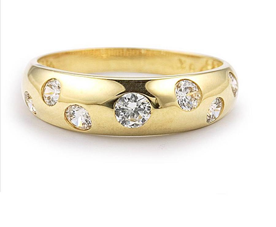 yellow gold scattered diamond ring by diamond affair ...