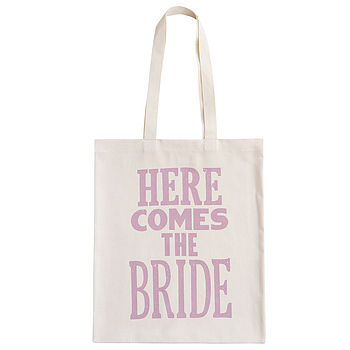 'Here Comes The Bride' Tote Bag By Alphabet Bags | notonthehighstreet.com