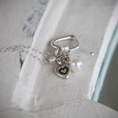 moonstone and silver heart necklace by samphire jewellery ...