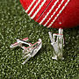 Solid Silver Cricket Wicket And Bat Cufflinks, thumbnail 1 of 2