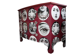 Fornasetti Faces Chest Of Drawers In Red, 2 of 3
