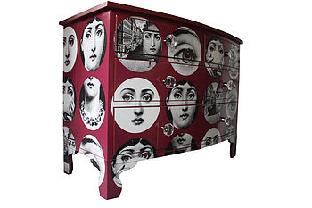 Fornasetti Faces Chest Of Drawers In Red, 3 of 3