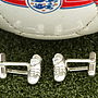 Solid Silver Football Boots Cufflinks, thumbnail 1 of 3