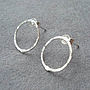Handmade Beaten Silver Circle Earrings, thumbnail 3 of 5