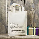 personalised definition gift bag by 3 blonde bears | notonthehighstreet.com