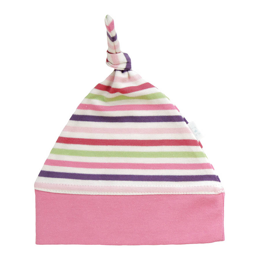 Newborn Stripy Top Knot Baby Hat By Tuppence and Crumble ...