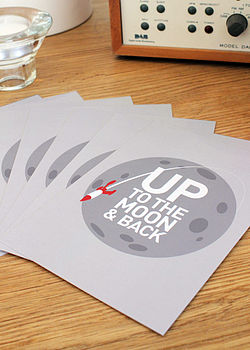 Up To The Moon And Back Postcard, 2 of 3