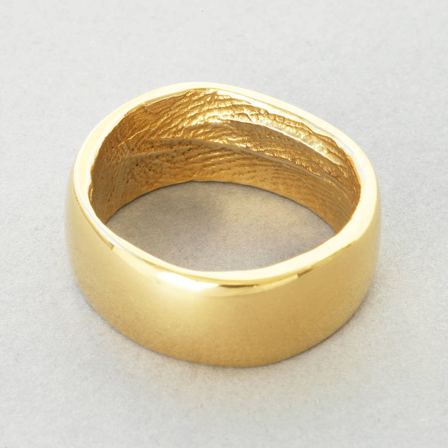 yellow gold bespoke fingerprint ring by patrick laing ...