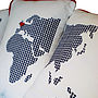 Set Of Three Embroidered World Map Cushions, thumbnail 4 of 6