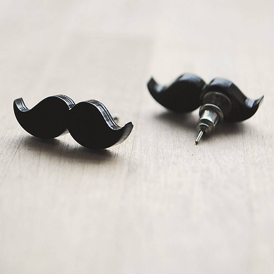 Moustache Earrings By Onetenzeroseven Notonthehighstreet Moustache Earrings