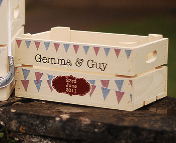Personalised Wedding Bunting Small Crate, 3 of 6