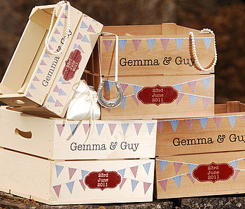 Personalised Wedding Bunting Small Crate, 4 of 6