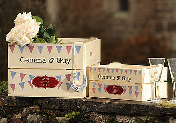 Personalised Wedding Bunting Small Crate, 5 of 6