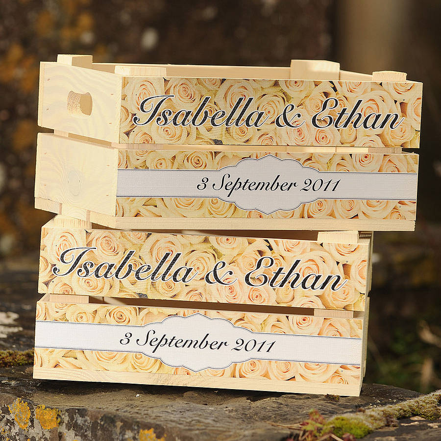 Personalised Wedding Roses Small Crate, 1 of 4