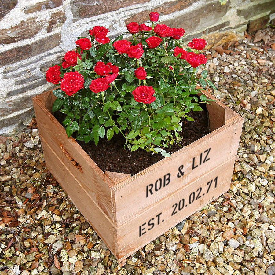 Personalised Anniversary Square Planter Crate, 1 of 8