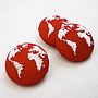 Set Of Three Embroidered Globe Buttons, thumbnail 3 of 4