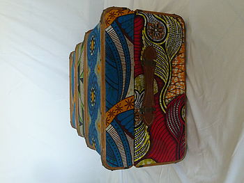 Vintage Tribal Block Printed Fabric Trunk, 3 of 8
