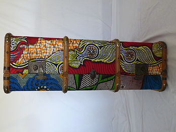 Vintage Tribal Block Printed Fabric Trunk, 5 of 8