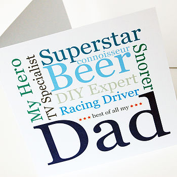 My Dad/Daddy Personalised Typographic Card, 4 of 6