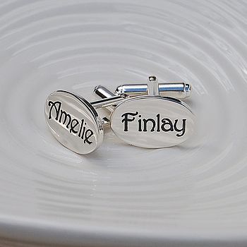 Personalised Silver Name Cufflinks, 4 of 7