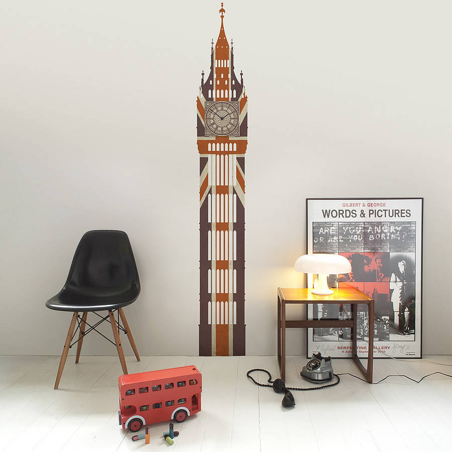 union jack big ben wall clock by funky little darlings