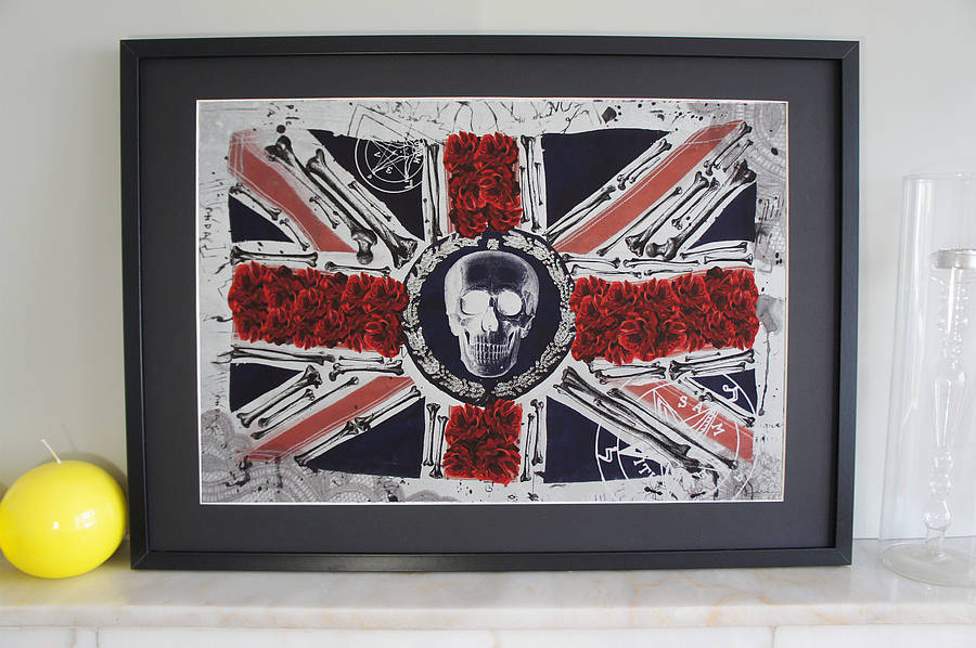 Laced Union Jack Diamante Embellished Artwork, 1 of 3