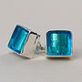 Murano Glass Square Silver Stud Earrings, thumbnail 7 of 12