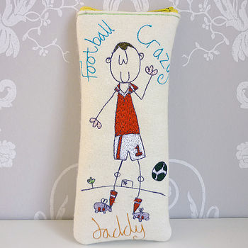 Personalised Football Crazy Embroidered Glasses Case, 6 of 10