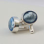 Murano Glass Oval Silver Cufflinks, thumbnail 1 of 9