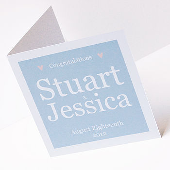 Personalised Couple Card: Blue, Pink Or Teal, 2 of 6