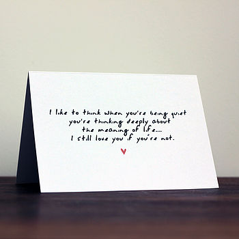 'deep thinker' card by witty hearts | notonthehighstreet.com