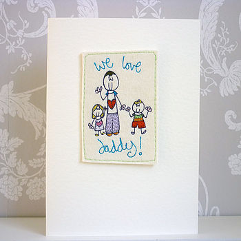 Personalised Embroidered Father's Day Card, 6 of 8