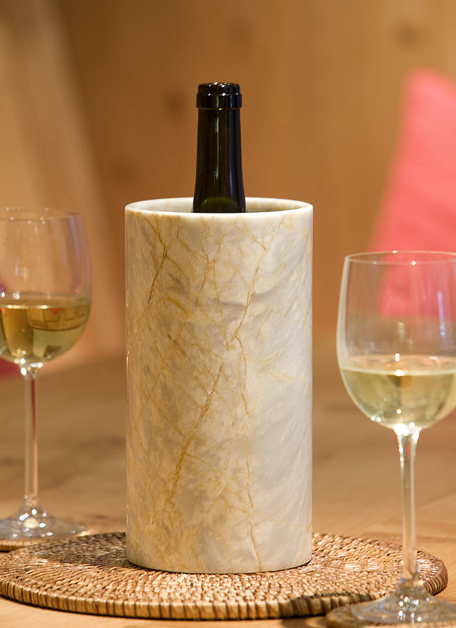 Personalised On Base Marble Wine Cooler By Marbletree