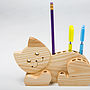 Handcrafted Wooden Cat Pencil Holder, thumbnail 1 of 3