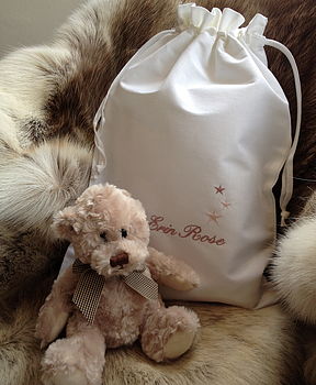 Personalised Baby Bag And Optional Teddy Bear, 2 of 8