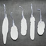 Set Of Five Porcelain Feather Decorations, thumbnail 7 of 7
