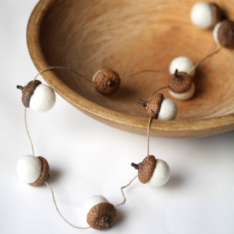 Hand Felted Acorn Garland, 1 of 3