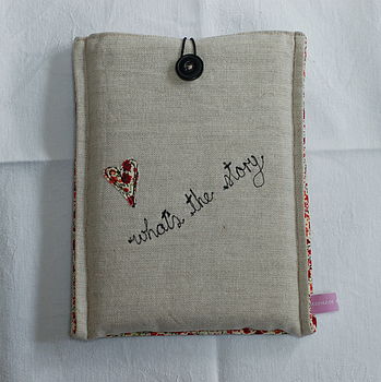 Handmade Linen And Liberty Print Kindle Case, 6 of 8