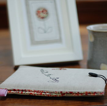 Handmade Linen And Liberty Print Kindle Case, 5 of 8