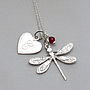Dragonfly Necklace Personalised With Birthstones, thumbnail 8 of 10