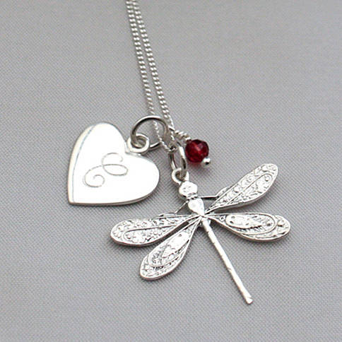 Dragonfly Pendant Necklace, Sterling Silver & Rose Gold Plate, Handcrafted