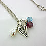Silver Heart And Gem Necklace, thumbnail 2 of 5
