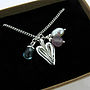 Silver Heart And Gem Necklace, thumbnail 4 of 5