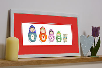 Personalised 'Russian Doll Family' Print, 4 of 12