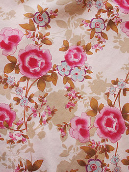 Cotton Kimono Dressing Gown Rose Floral Print, 3 of 5