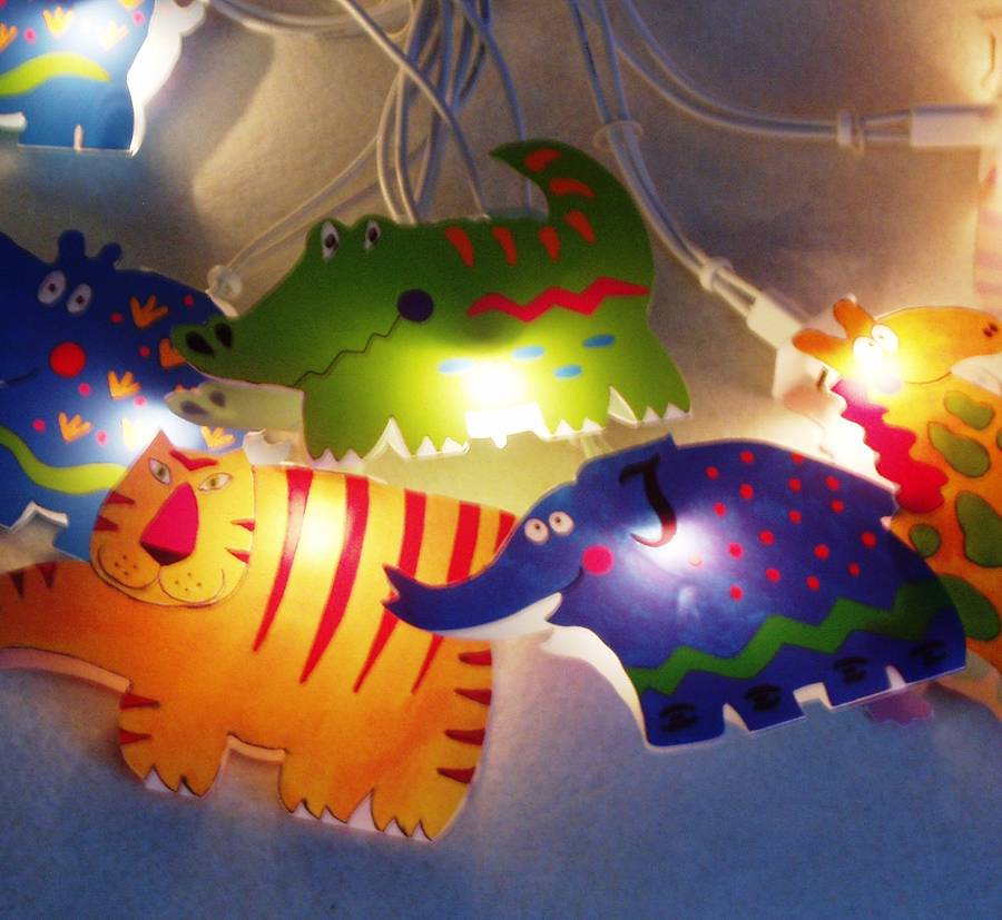 Child's Jungle Animals String Fairy Lights By British and Bespoke |  