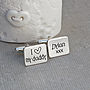 Personalised Silver 'Love Daddy' Cufflinks, thumbnail 2 of 7